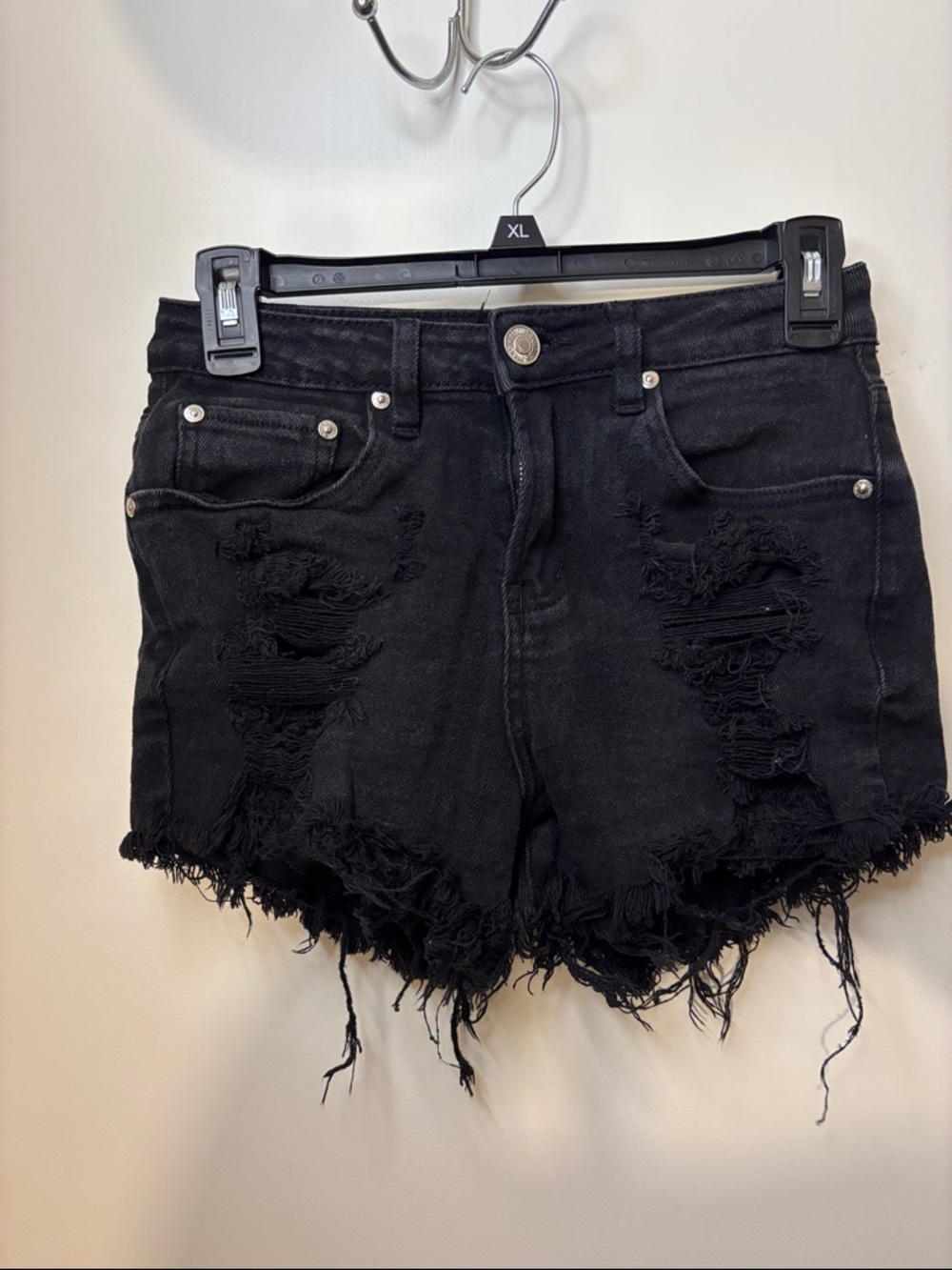 Almost Famous Black Distressed Denim Cutoff Shorts